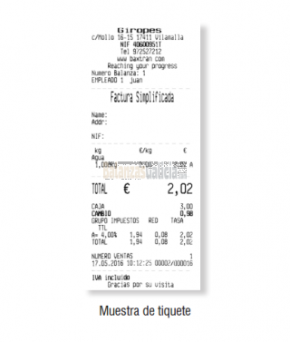 Balanza comercial con impresora de ticket CT100