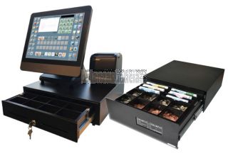 Pack TPV Galicia LUNARPOS táctil completo con programa HOSTELTACTIL para Hostelería y cajón de cobro automático SmartTill