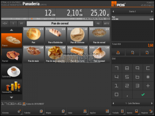 Pack TPV táctil LUNARPOS completo con programa SUPERPOS-LIGHT con BALANZA para CAFETERÍA / PANADERIAS / PASTELERIAS