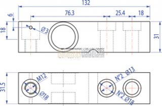Célula de carga de cizalladura-  Series BG-SBX-1KL, desde 500kg hasta 2500kg