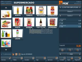 Pack TPV táctil LUNARPOS para SUPERMERCADOS con programa ETPos-PRO y opción BALANZA