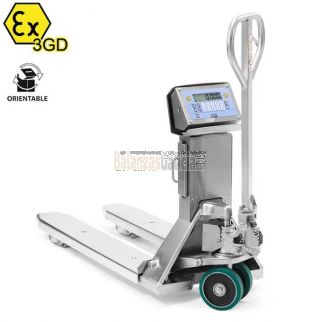 Transpaleta Pesadora ATEX de Acero Inoxidable - Serie TPWIEX3GD zonas 2 y 22