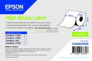 Etiquetas PAPEL ALTO BRILLO adhesivas para impresora EPSON TM-C3500