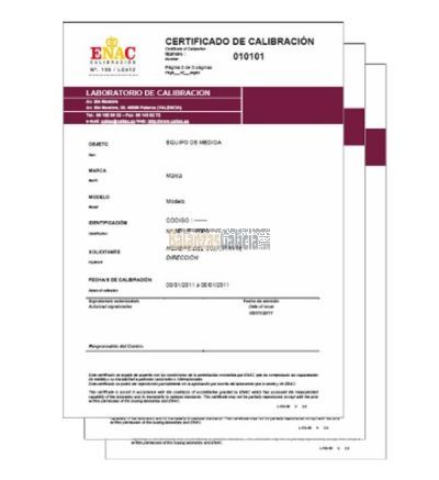 Certificado de Calibración ENAC / IPAC  17025 - Balanzas y Básculas / BX-GR