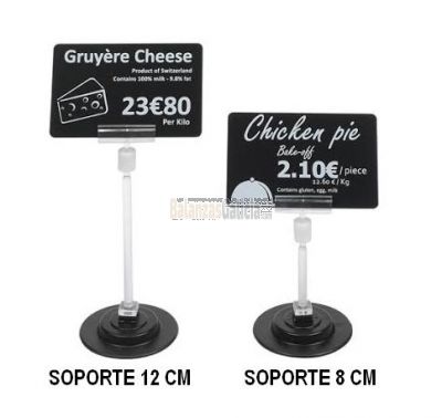 Soporte magnético tarjeta portaprecios 12 cm altura - Set 25 unidades