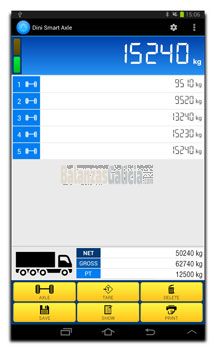 Software para tableta/smartphone, para el pesaje manual de ejes de vehículos