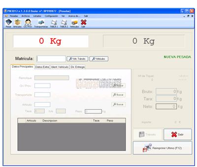 SOFTWARE DE GESTIÓN DE PESADAS