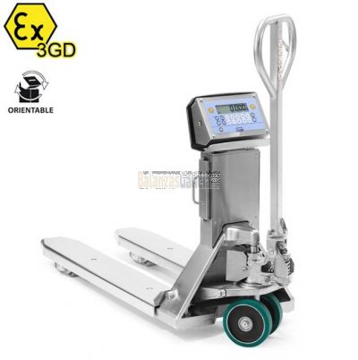 Transpaleta Pesadora ATEX de Acero Inoxidable - Serie TPWIEX3GD zonas 2 y 22