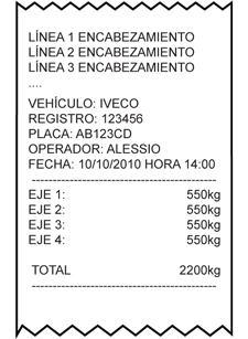 Programa para los sistemas de pesaje de los ejes